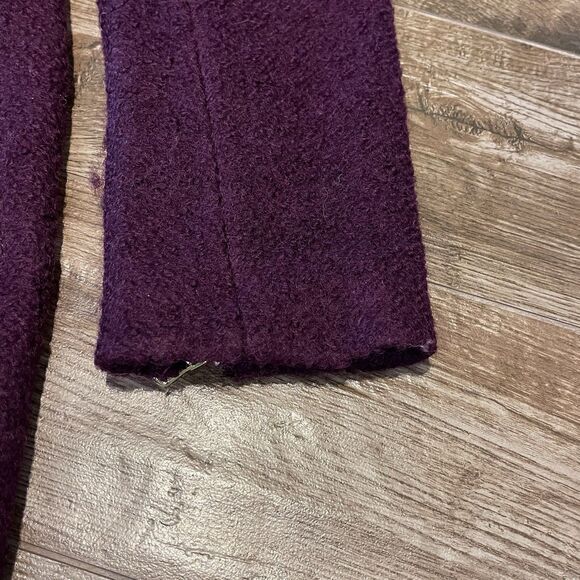 Guess Los Angeles Pea Coat Women’s M Burgundy Wool Blend Double Breast - Picture 5 of 16